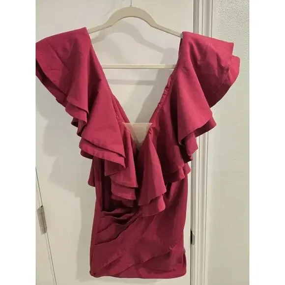 Michael Costello x REVOLVE Jackson Mini Dress Berry Dress XS High Neck  Elegant